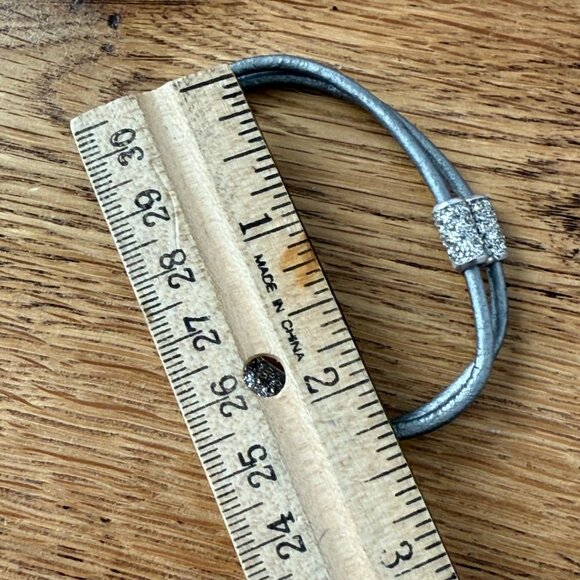 KMO Paris Jewel Silver & Glitter Textured Bangle Bracelet - Picture 2 of 5